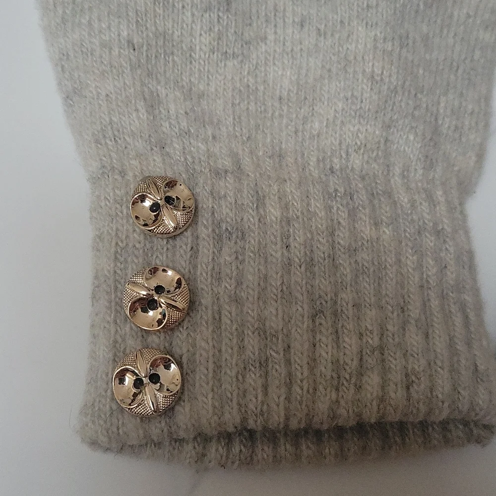Knit Acrylic gloves, One size, grey color